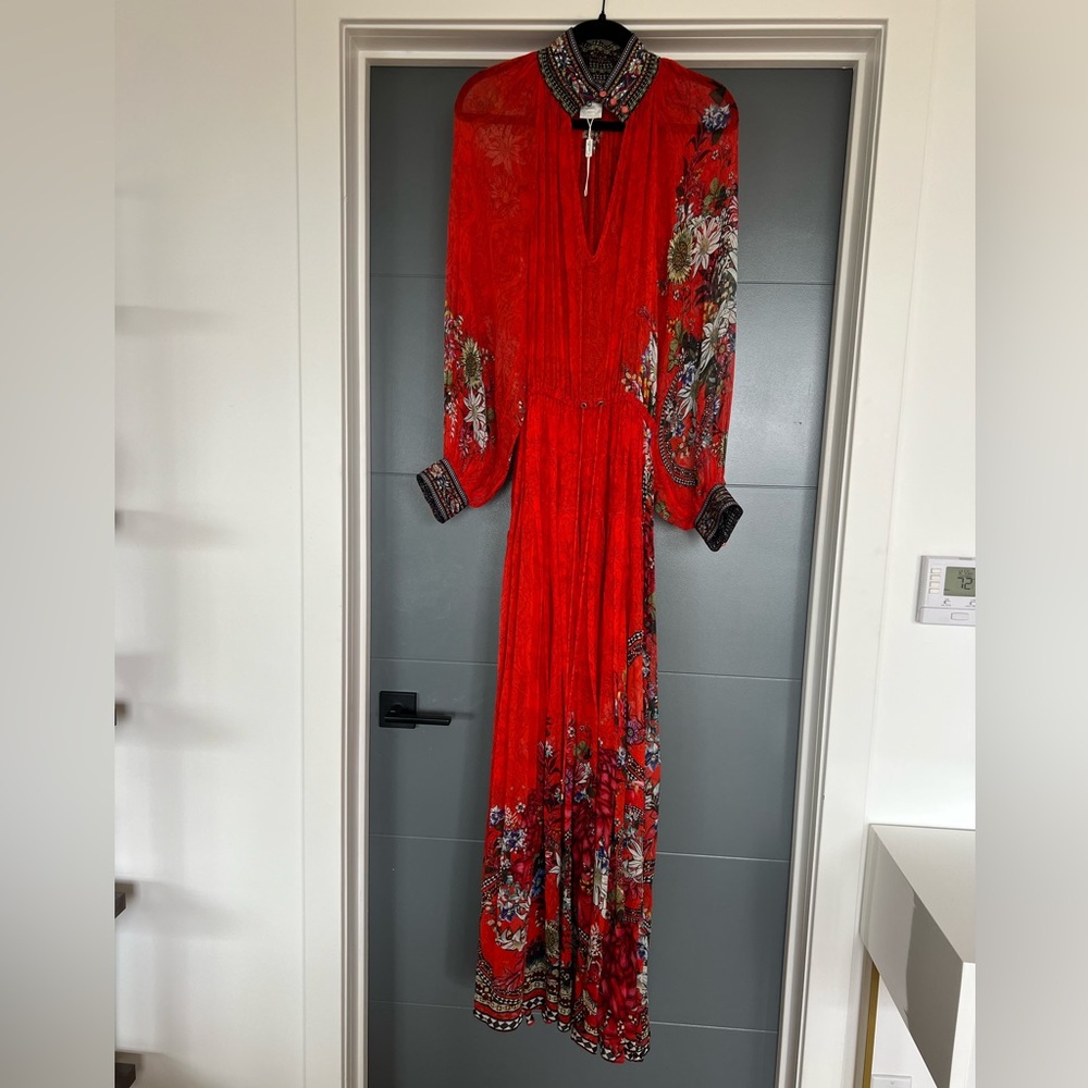 Camilla Wondering Waratah Long Sleeve Dress With Collar in Small - Picture 2 of 11